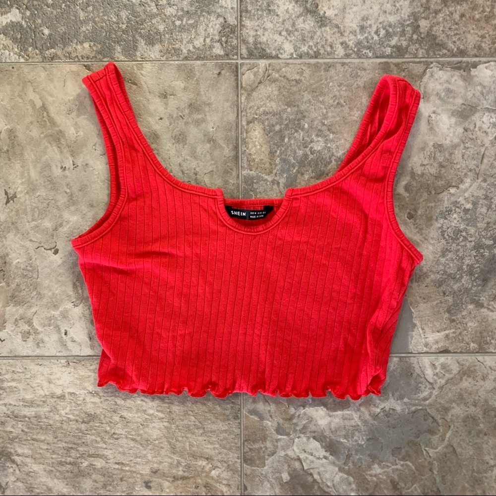 Red SHEIN Cropped Tank Top Size Medium